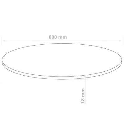 vidaXL Okrúhla stolová doska z drevovlákna 800x18 mm