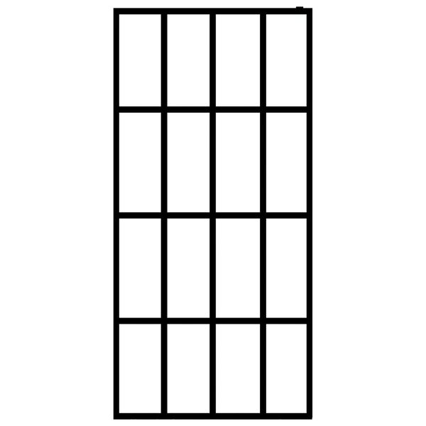 vidaXL Sprchov&aacute; stena s policou čierna 80x195 cm ESG sklo a hlin&iacute;k