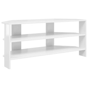 vidaXL Rohov&aacute;TVskriňa 102x40,5x45cm Vysoko leskl&aacute; biela