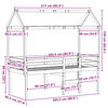 vidaXL Vysoká posteľ so strechou biela 90x200 cm borovicový masív