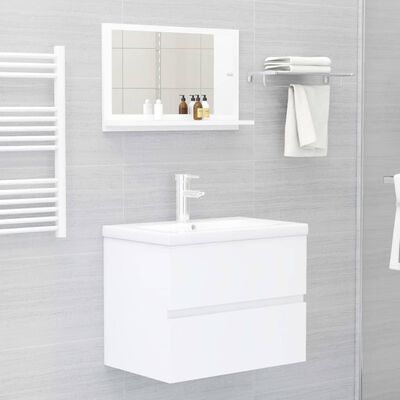 vidaXL Kúpeľňové zrkadlo biele 60x10,5x37 cm spracované drevo