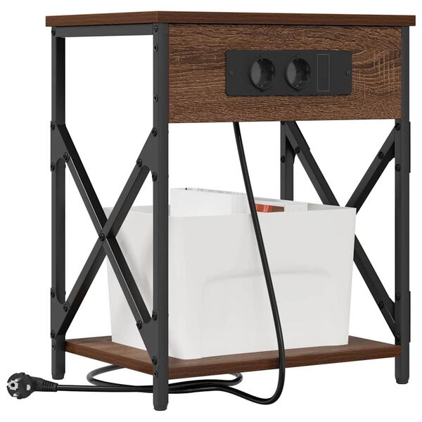 vidaXL Nočn&yacute; stol&iacute;k Hned&yacute; dub 41 x 31 x 51 cm Kompozitn&eacute; drevo