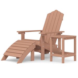 vidaXL Z&aacute;hradn&aacute; stolička Adirondack s podnožkou a stol&iacute;kom HDPE hned&aacute;