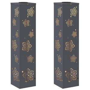 vidaXL Sol&aacute;rne LED svetlo na chodn&iacute;k 2 ks Tepl&aacute; biela 18 x 18 x 80 cm
