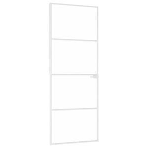 vidaXL Interi&eacute;rov&eacute; dvere biele 76x201,5 cm tvrden&eacute; sklo a hlin&iacute;k &uacute;zke