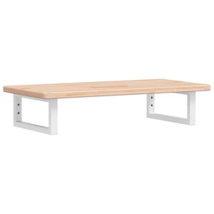 vidaXL Polica pod umývadlo, nástenná, oceľ a dubový masív