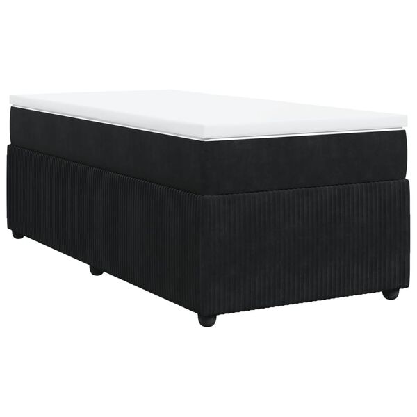 vidaXL Posteľn&yacute; r&aacute;m boxspring s matracom čierny 100x200 cm zamat