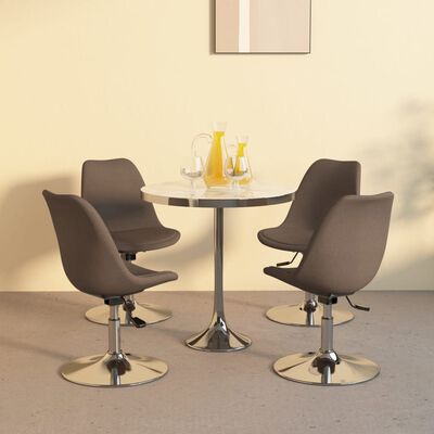 vidaXL Otočné jedálenské stoličky 4 ks sivohnedé látkové