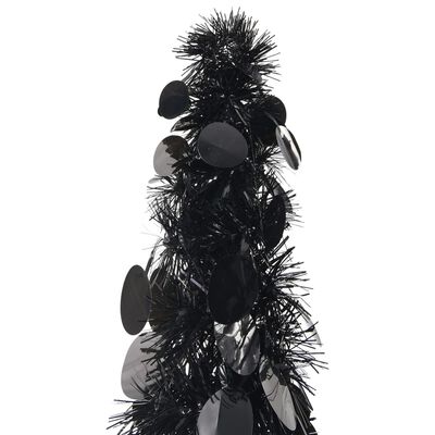 vidaXL Rozkladací umelý vianočný stromček, čierny 120 cm, PET