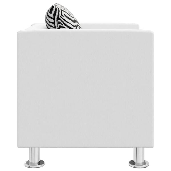 vidaXL Kreslo, biele, umel&aacute; koža