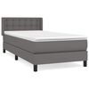 vidaXL Boxspring posteľ s matracom siv&aacute; 90x200 cm umel&aacute; koža