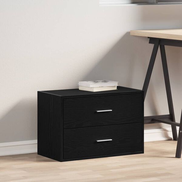 vidaXL skriňa s 2 zásuvkami dub čierny 60x31x40 cm kompozitné drevo