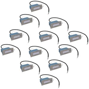 vidaXL Zapusten&eacute; schodiskov&eacute; LED svietidl&aacute;, 12 ks, 44x111x56 mm