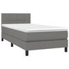 vidaXL Boxspring posteľ s matracom tmavosiv&aacute; 100x200 cm l&aacute;tka
