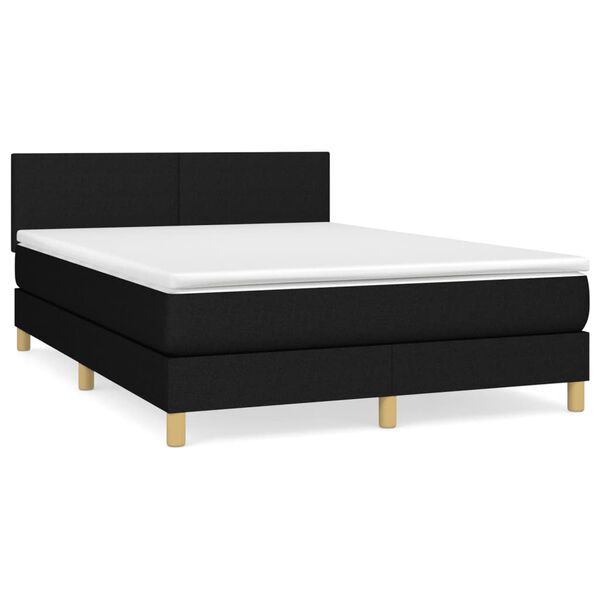 vidaXL Boxspring posteľ s matracom čierny 140x190 cm l&aacute;tka