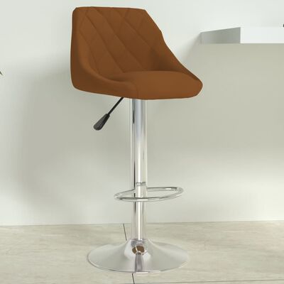 vidaXL Barová stolička hnedá zamatová