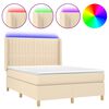 vidaXL Posteľ boxsping s matracom a LED kr&eacute;mov&aacute; 140x200 cm l&aacute;tka