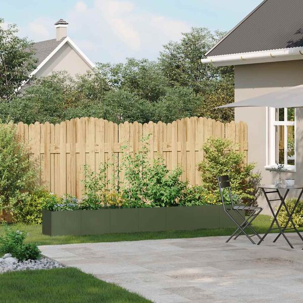 VidaXL kvetin&aacute;č Olive Green 280x40x40 cm Oceľ valcovan&aacute; za studena