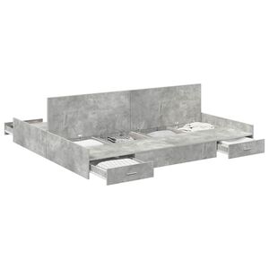 vidaXL R&aacute;m postele s &uacute;ložn&yacute;m prostorem Bet&oacute;nov&aacute; &scaron;ed&aacute; 200 x 200 cm