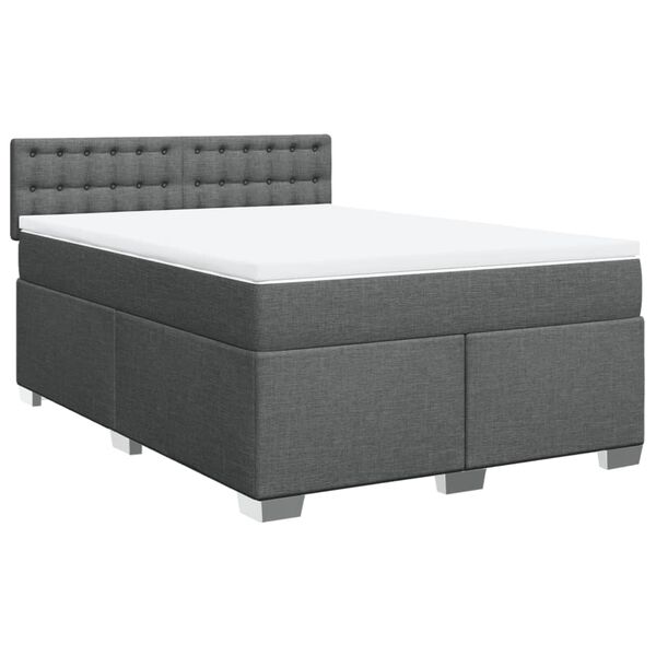 vidaXL Boxspring posteľ s matracom tmavosiv&aacute; 140x200 cm l&aacute;tka