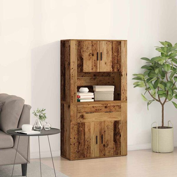 vidaXL Highboard Star&eacute; drevo 80 x 33 x 150 cm Kompozitn&eacute; drevo