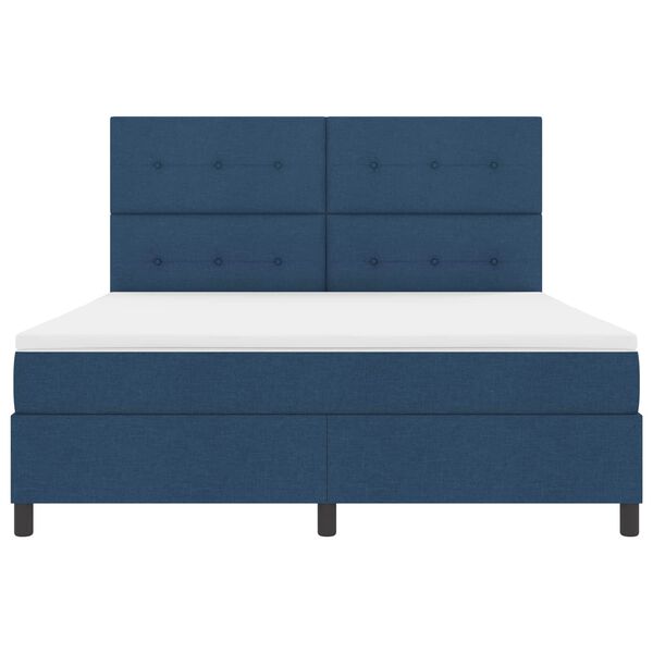 vidaXL Posteľ s pružinov&yacute;m r&aacute;mom s matracmi Modr&aacute; 180 x 200 cm l&aacute;tka