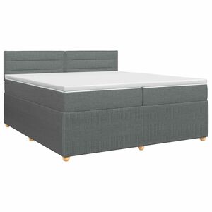 vidaXL Posteľ boxspring s matracom Tmavosiv&aacute; 200 x 200 cm L&aacute;tka