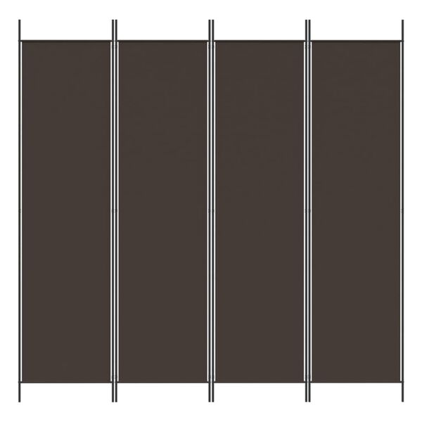 vidaXL 4-panelový paraván hnedý 200x200 cm látkový