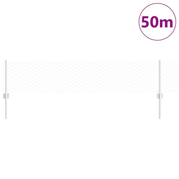 vidaXL Plot s podperou Strieborn&aacute; 0,4 x 50 m Oceľ