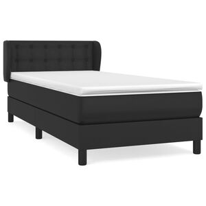 vidaXL Boxspring posteľ s matracom čierny 90x190 cm umel&aacute; koža