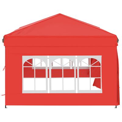 vidaXL Skladací párty stan s bočnými stenami červený 3x6 m