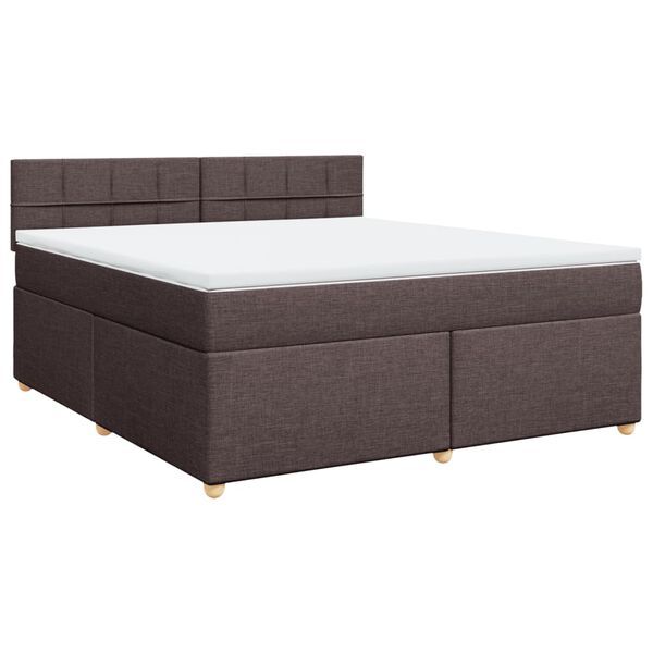 vidaXL Boxspring posteľ s matracom tmavohned&aacute; 180x200 cm l&aacute;tka
