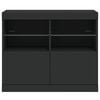 vidaXL Komoda s LED svetlami čierna 81x37x67 cm