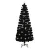 vidaXL Vianočn&yacute; stromček s LED vločkami čierny 240 cm optick&eacute; vl&aacute;kno