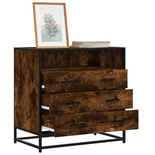 vidaXL Zásuvková skrinka dymový dub 70x41x70 cm kompozitné drevo