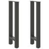 vidaXL Nohy ku konzolov&eacute;mu stolu, antracitov&eacute;, 2 ks, 28 x (72-73) cm, oceľov&eacute;