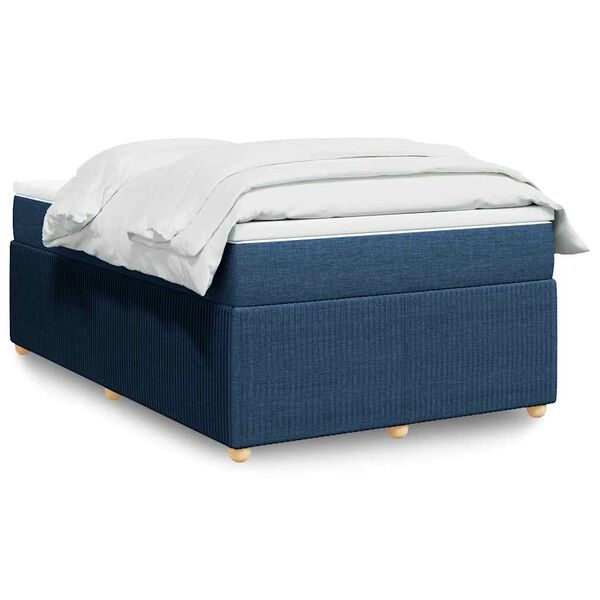 vidaXL Boxspring posteľ s matracom modr&aacute; 120x200 cm l&aacute;tka