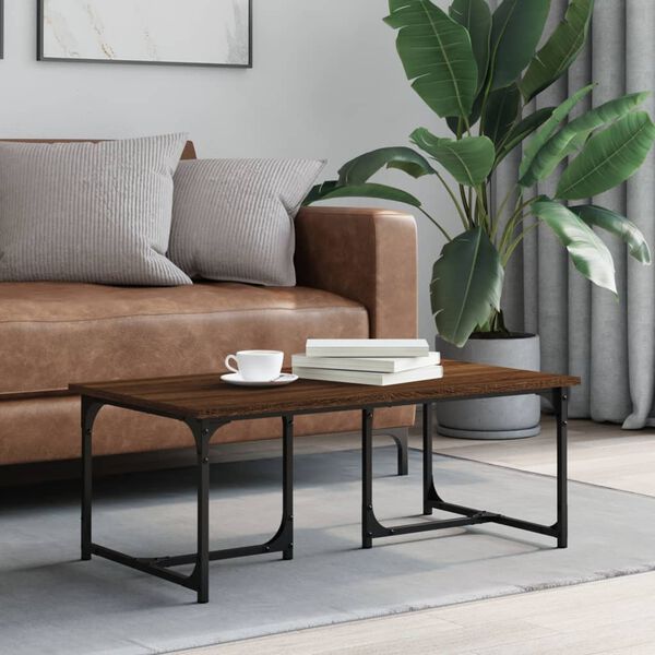 vidaXL Konferenčn&yacute; stol&iacute;k hned&yacute; dub 90x50x35 cm kompozitn&eacute; drevo