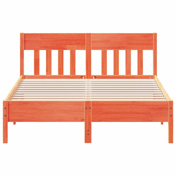 vidaXL Posteľ bez matraca voskovo hned&yacute; 135x190 cm mas&iacute;vna borovica