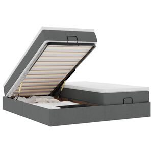 vidaXL Osmansk&yacute; r&aacute;m postele s matracmi tmavosiv&aacute; 160x200 cm l&aacute;tka