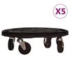 vidaXL Voz&iacute;ky na rastliny s kolieskami 5 ks priemer 40cm čierny 275 kg