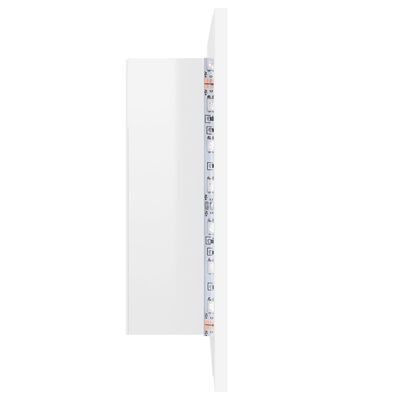 vidaXL LED kúpeľňová zrkadlová skrinka lesklá biela 60x12x45 cm akryl
