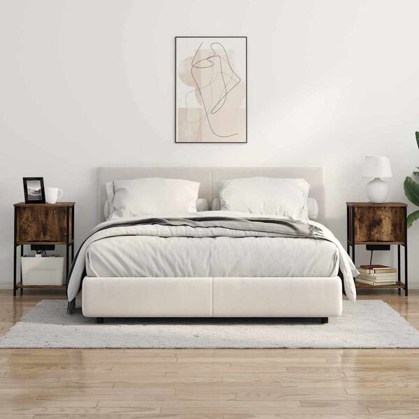 vidaXL Nočn&yacute; stol&iacute;k Dymov&aacute; dub 38 x 31 x 61 cm Kompozitn&eacute; drevo