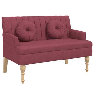vidaXL Lavička s vank&uacute;&scaron;mi v&iacute;novo červen&aacute; 113x64,5x75,5 cm l&aacute;tka
