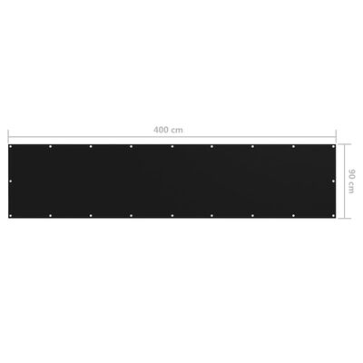 vidaXL Balkónová markíza, čierna 90x400 cm, oxfordská látka