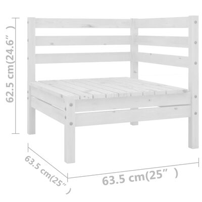 vidaXL 6-dielna záhradná sedacia súprava biela borovicové drevo