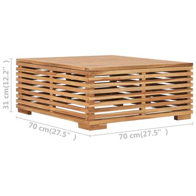 vidaXL Súprava záhradného stolíka a taburetky s krémovou podložkou tíkový masív