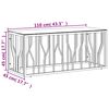 vidaXL Konferenčný stolík 110x45x45 cm nehrdzavejúca oceľ a sklo