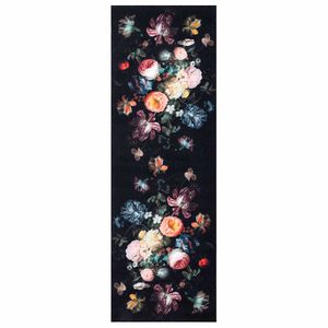 vidaXL Kuchynsk&yacute; koberec Čierna 180 x 60 cm Zamat