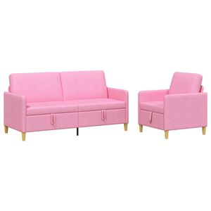 vidaXL S&uacute;prava pohovky s &uacute;ložn&yacute;m priestorom 2 ks Ružov&aacute; Polyester